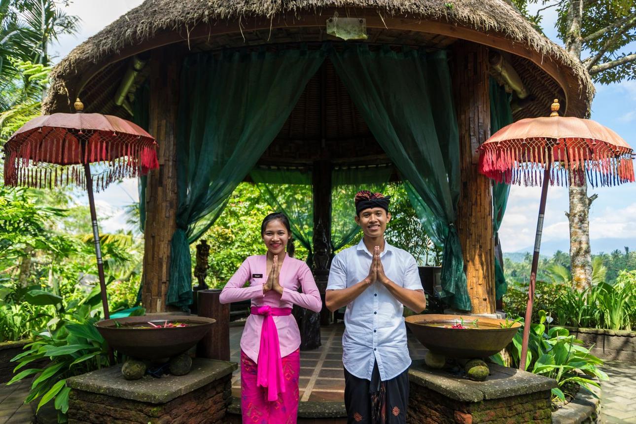 A cultural welcome in a traditional Balinese setting